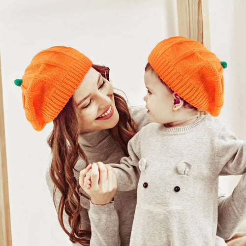 2022 Knitted Cute Hallowmas Hat Cap Adult Child Soft pumpkin Beanie Cap Hat For New Year Kids Hallowmas Gift