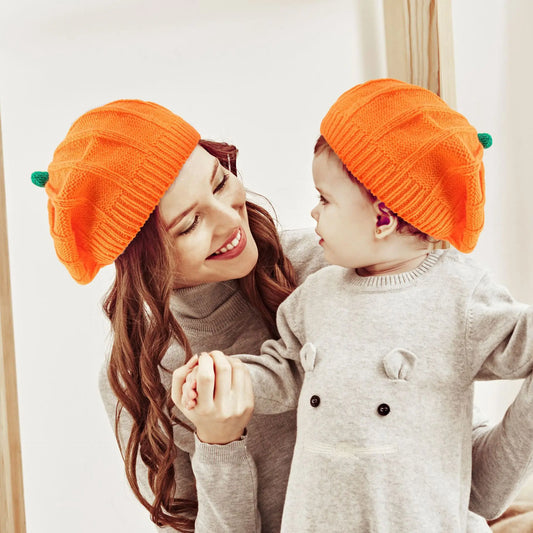 2022 Knitted Cute Hallowmas Hat Cap Adult Child Soft pumpkin Beanie Cap Hat For New Year Kids Hallowmas Gift