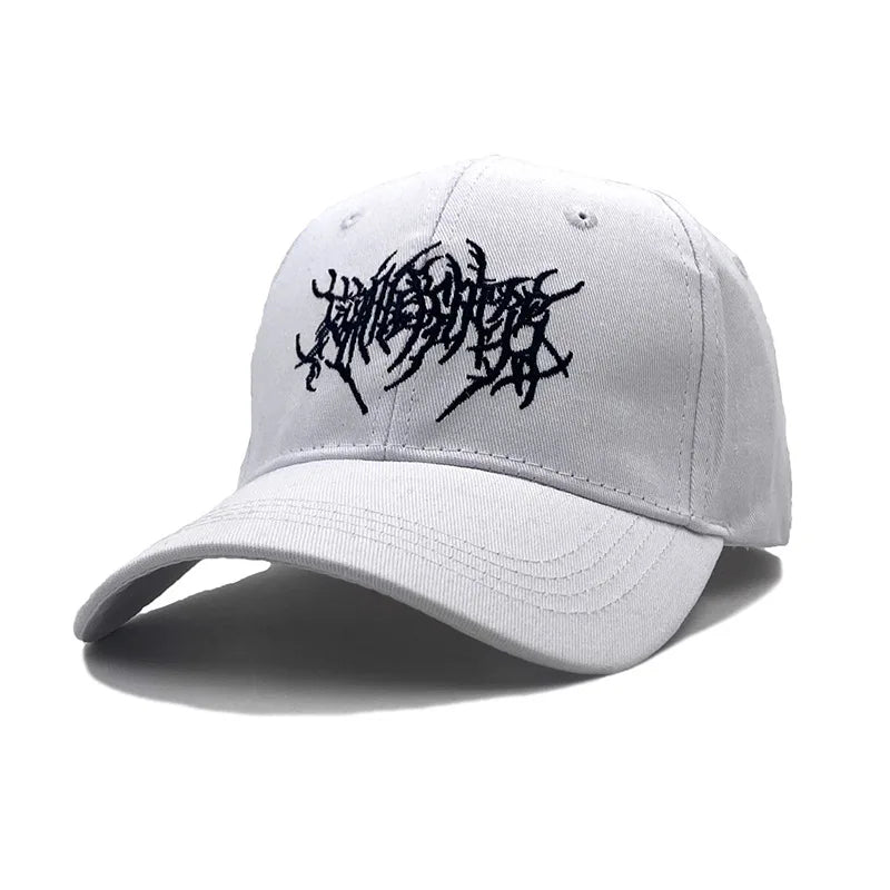 Unisex Gothic Y2K Baseball Cap – Cotton Embroidery Soft Snapback Punk Streetwear Dad Hat