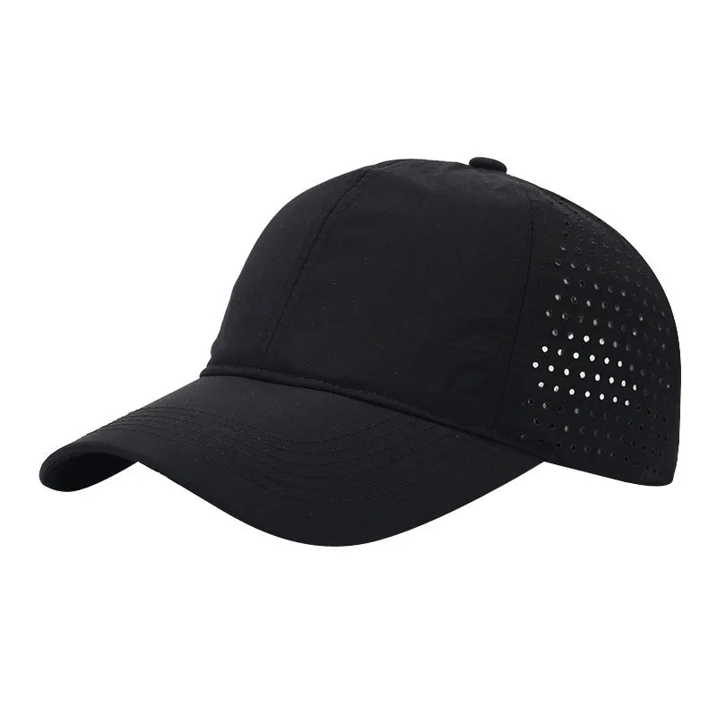 Unisex Mesh Quick-Dry Baseball Cap – Moisture-Wicking Breathable Adjustable Sun Visor Fishing Outdoor Hat