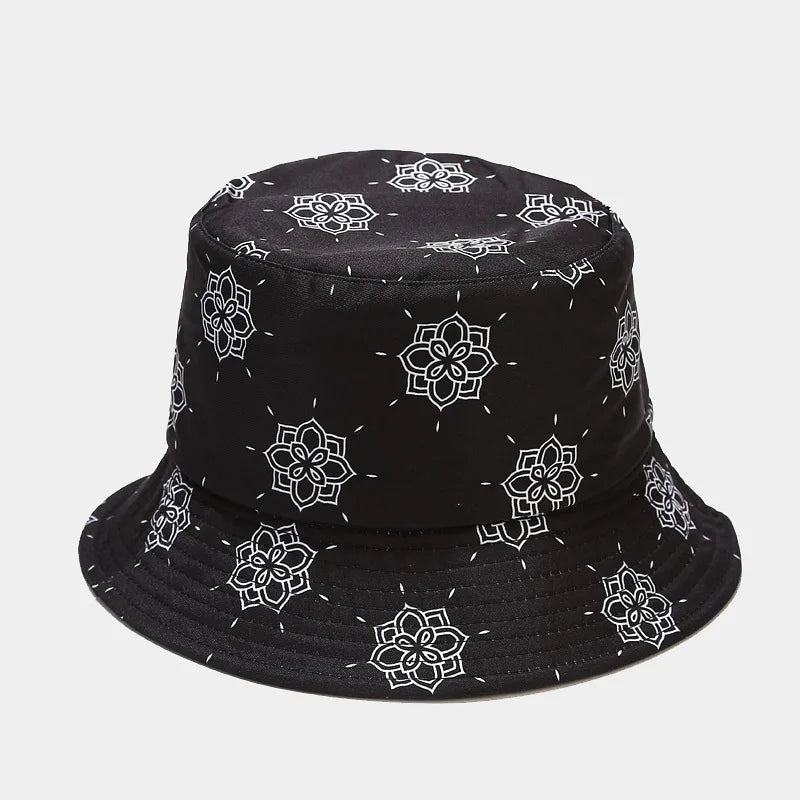 fashion plant printing pattern fisherman hat spring and summer outdoor sun protection fisherman cap unises fishing caps