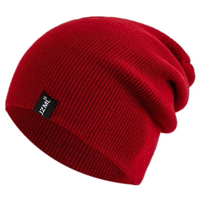 Unisex Letter Label Decor Beanie Hat Casual Multiple Colored Winter Knitted Hat Daily Life And Outdoor Beanie Cap