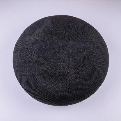 Beret Hat Women Spring Summer Hats For Women Retro Knitted Painter Cap Casual Trendy Design Solid Breathable Thin Cap Female New