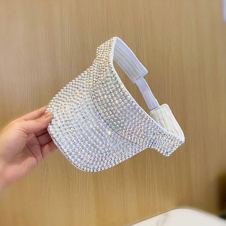Sparkling Rhinestone Baseball Cap Women's Korean Summer Hat Sun Visor Adjustable Outdoor Sports Beach Sun Hats Lady Accessories