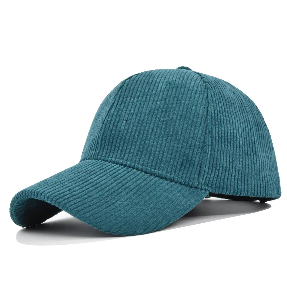 Solid Corduroy Baseball Cap For Women and Men 100%Cotton Vintage Unisex Adjustable Spring Polo Trucker Cap Autumn Winter Sun Hat