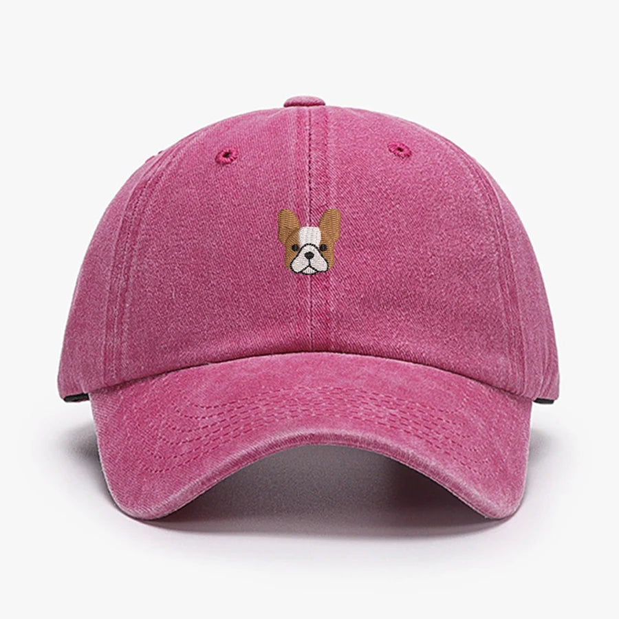 Embroidered Mini French BullDog vintage cotton Baseball caps Men Women Washed Hat Sports Fishing Dad Summer Peaked cap