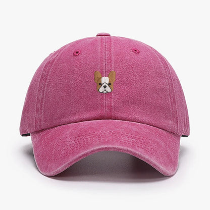 Embroidered Mini French BullDog vintage cotton Baseball caps Men Women Washed Hat Sports Fishing Dad Summer Peaked cap