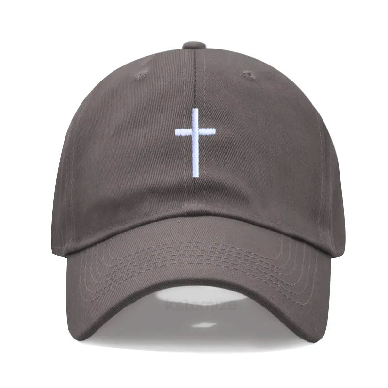 Cross Embroidered Baseball Cap for Women Men Fashion Adjustable Washed Cotton Dad Hat Unisex Classic Golf Caps