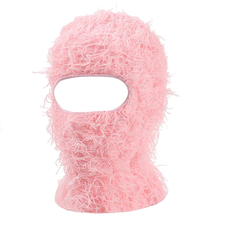 Full Face Cover Ski Mask Hat Balaclava Distressed Knitted Beanie Camouflage Men Hat Women Winter Warm Windproof Bicycle Neck Hat