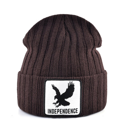 Knitted Skullies Beanie With Animals Patch Men Women Outdoor Casual Sport Hats Autumn Winter Solid Color Hip Hop Beanies