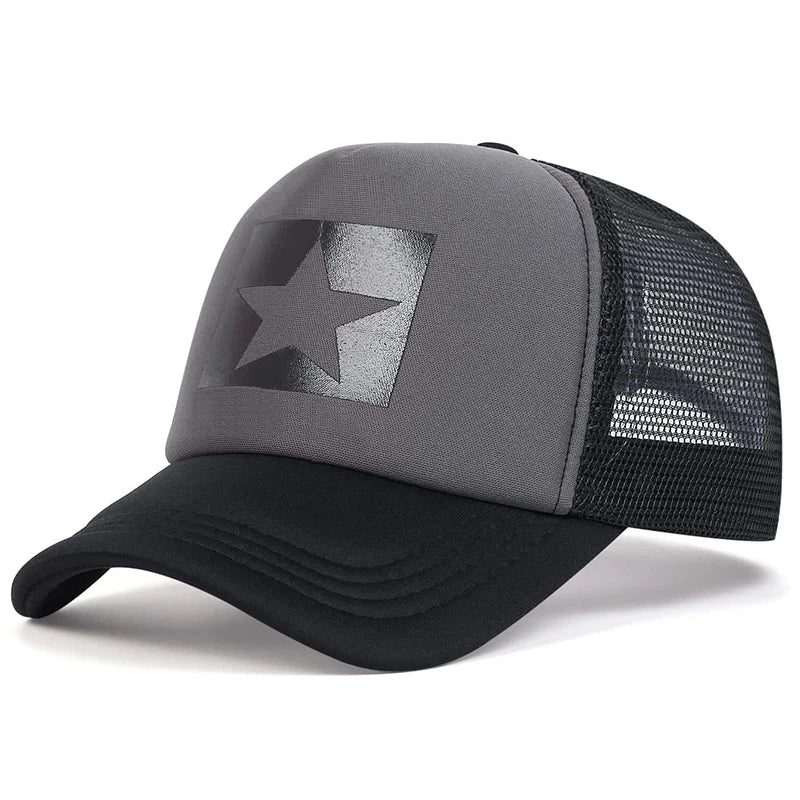 Five-Pointed Star Printed Baseball Net Caps Spring and Summer Outdoor Adjustable Casual Hats Sunscreen Hatcreen Hat