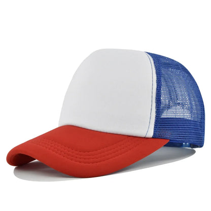 Solid Color Unisex Cheaper 5 Panel Trucker Hat For Adult Summer Net Baseball Cap Men Women Blank Mesh tentacle Sun Hat Visor