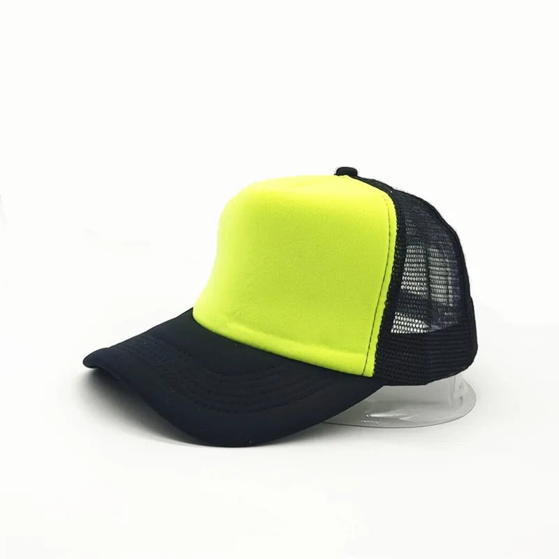 1 Piece Summer Trucker Hat Men Women Net Polyester Baseball Cap Blank Mesh Dad Hats Adjustable Sun Hat Visor