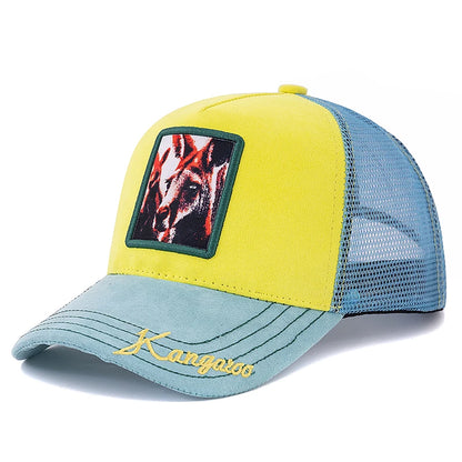 New Summer Animal Trucker Hat Polar Bear Pattern Patch Design Suede Baseball Cap Outdoor Sports Streetwear Cap For Men Women ﻿