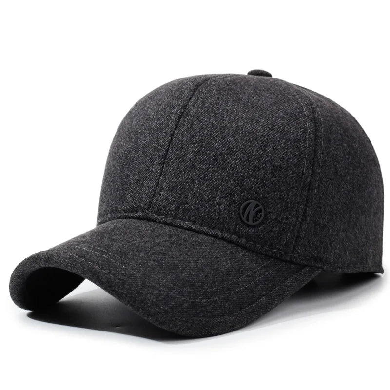 Men's Autumn and Winter Warm Baseball Cap Lined ted Hat Winter Ear Protection Unisex Outdoor Cap Warm Windproof