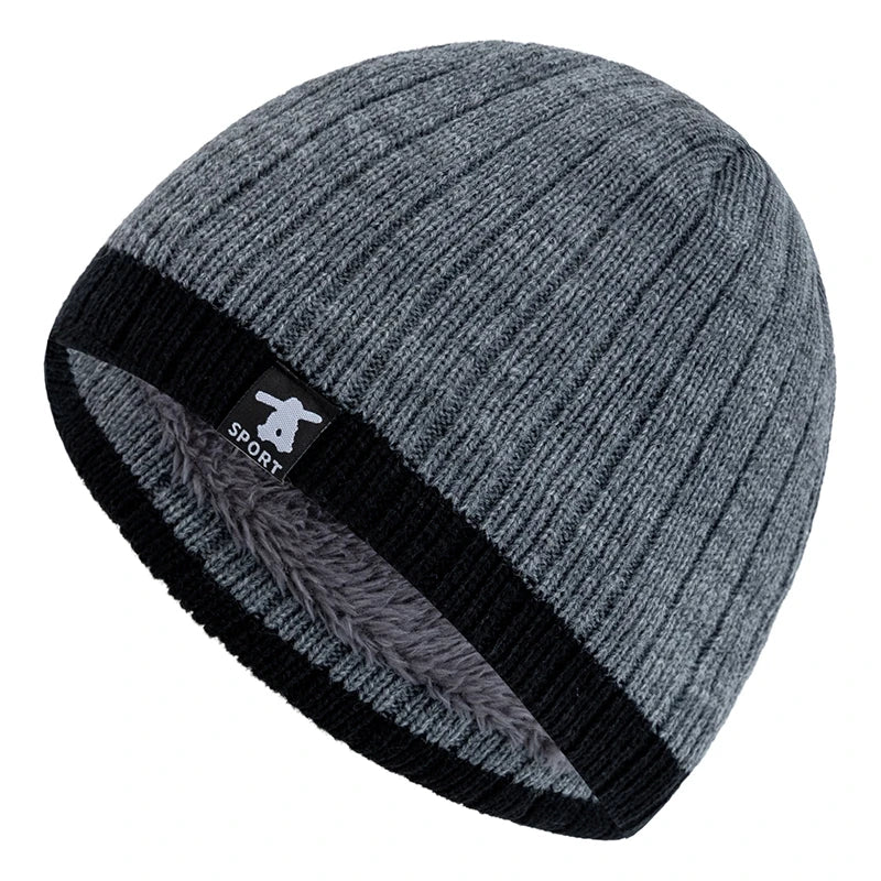 New Style Unisex Winter Hats Cap Plush Fur Lined Warm Streetwear Beanies For Man Woman Casual Winter Skiing Cap Knitted Hats