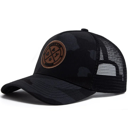 Unisex Mesh Snapback Cap – “ENJOY LIFE” Letter Patch Breathable Trucker Hat
