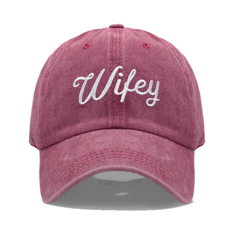 Embroidered Wifey & Hubby Hat Soft Cotton  Adjustable Couple Baseball Cap for Men & Women Wholesale and Dropshipping