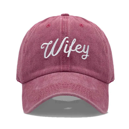 Embroidered Wifey & Hubby Hat Soft Cotton  Adjustable Couple Baseball Cap for Men & Women Wholesale and Dropshipping