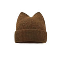 Cat Ears Wool Hat Female Autumn and Winter Korean  Cute Face Small Knitted Hat Big Head Circumference Warm Ear Protection Hat