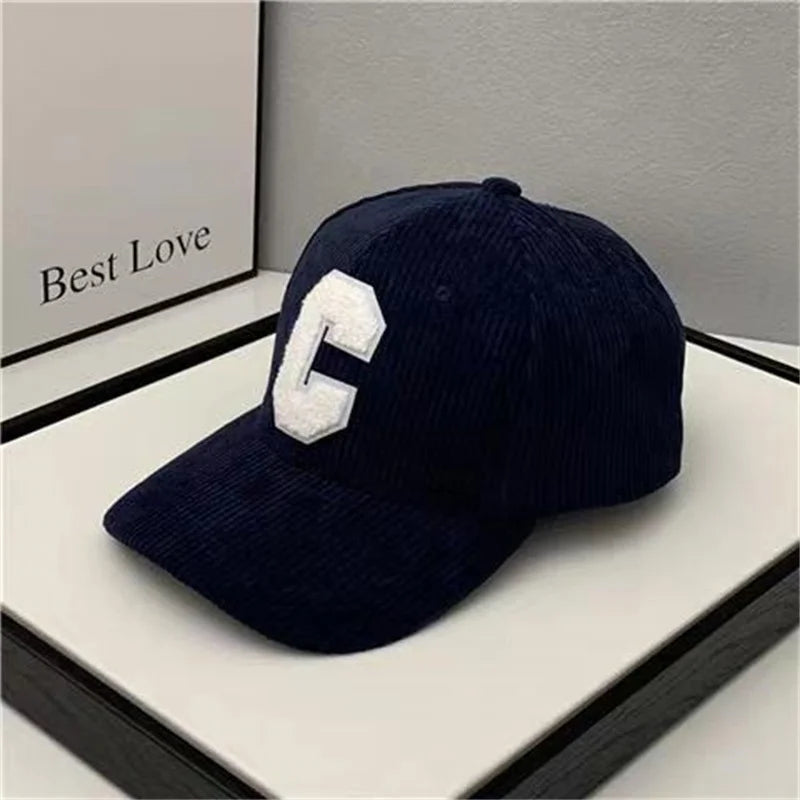Spring Autumn Corduroy Baseball Cap for Women Men Unisex Vintage C Snapback Hip Hop Hats Winter Adjustable Outdoor Sport Hat