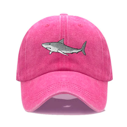 Animal Shark Embroidered Baseball Cap for Women Men Fashion Adjustable Washed Cotton Dad Hat Unisex Classic Golf Caps