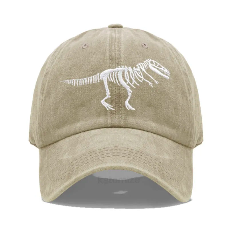 Cotton Baseball Cap for Men Women Unisex Embroidery Dinosaur Tyrannosaurus Rex Dad Hat Protection Outdoor Sports Golf Caps