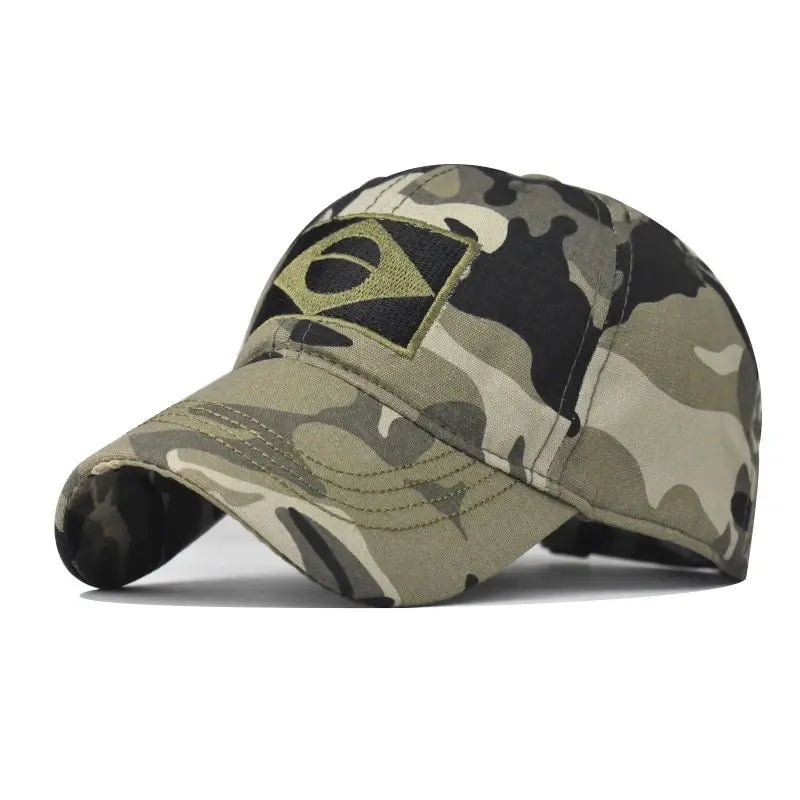 Men’s Camouflage Baseball Cap Brazil Flag Embroidered Tactical Outdoor Hunting Dad Hat