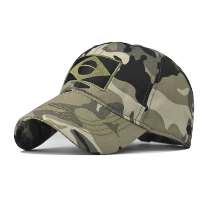 Men’s Camouflage Baseball Cap Brazil Flag Embroidered Tactical Outdoor Hunting Dad Hat