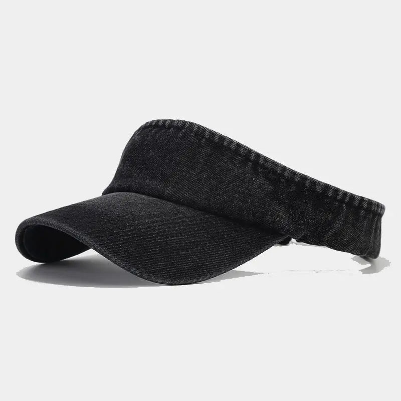 Denim Cloth Empty Top Hat Women Men Unisex Retro Visor Cap Female Sunshade British Style Women's Cap New