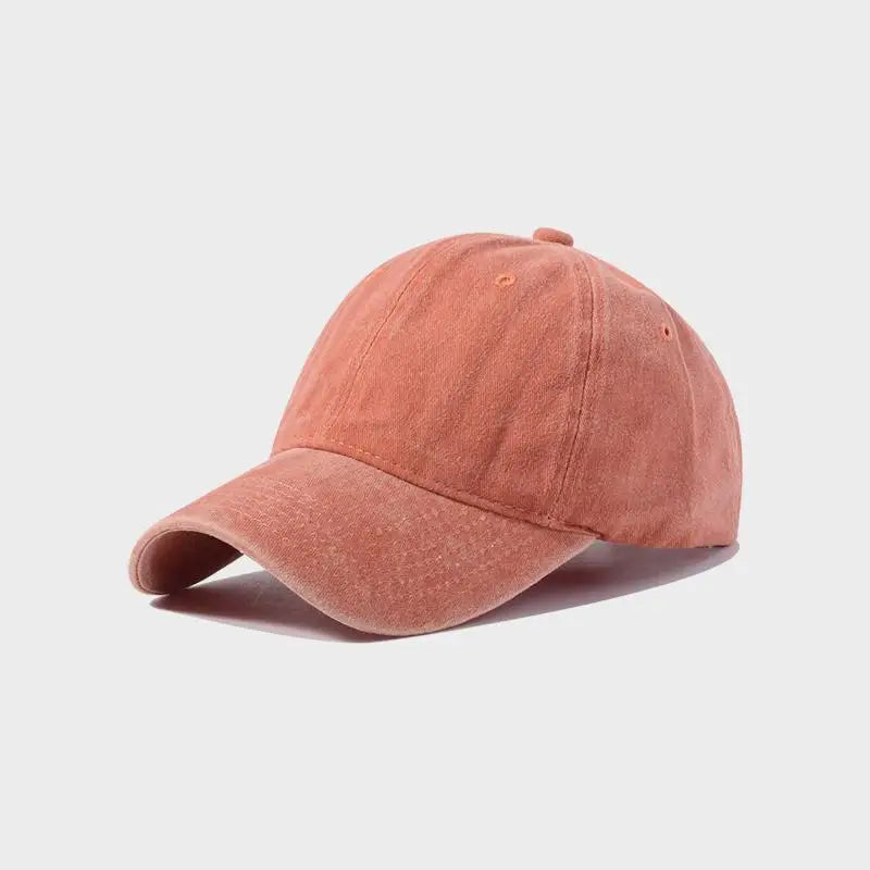 Baseball Cap Women Men Hat Vintage Washed Cotton Soft Top Denim Cloth Dad Hat Casual Sport Trucker Cap Solid Color Adjustable