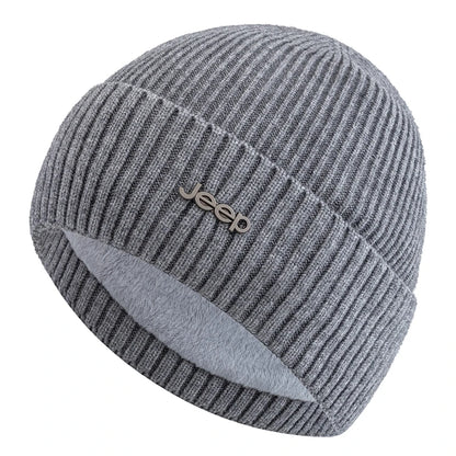 New Style Unisex Jeep Winter Hat Fur Lined Warm Classic Hat Cap Soft Beanie Hats For Men Women Thicken Ski Sports Knitted Hat