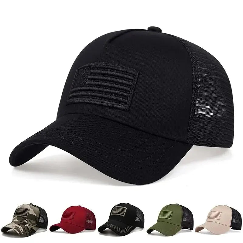 Unisex American Flag Camouflage Baseball Cap Breathable Summer Sun Protection Hat
