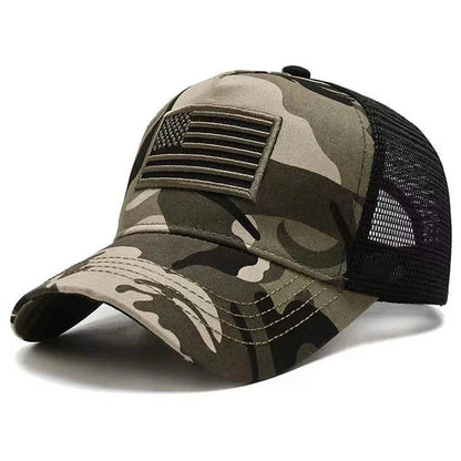 Unisex American Flag Camouflage Baseball Cap Breathable Summer Sun Protection Hat