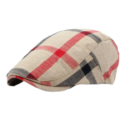 Spring Summer Dopamine Plaid Beret Duck Tongue Forward Hat British Style Visor Summer Hats for Women Men Sun Hats Dad's Hat Gift