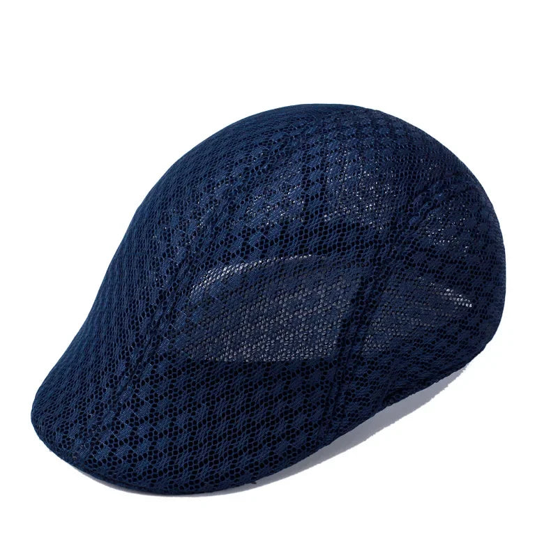 Sun Hat Summer Breathable Beret Cap Cap Mesh Hollow Solid Color Beret Hat Sun Protection Men's Women's Net Dad Hat Forward Cap