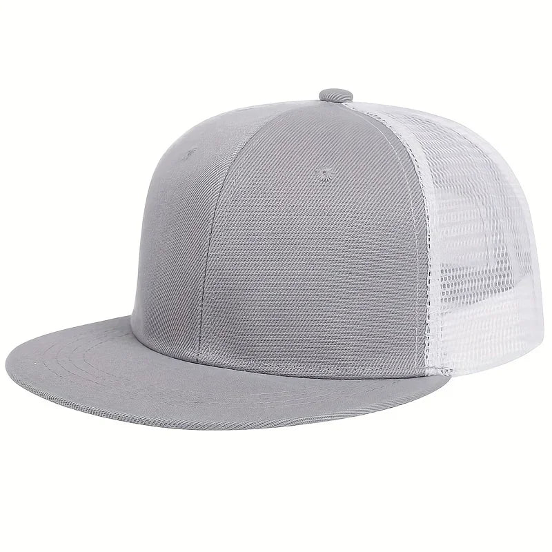 Unisex Solid Color Splicing Baseball Hats Spring Autumn Outdoor Adjustable Casual Hip-hop Trucker Caps Sunscreen Hat