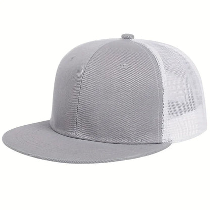 Unisex Solid Color Splicing Baseball Hats Spring Autumn Outdoor Adjustable Casual Hip-hop Trucker Caps Sunscreen Hat