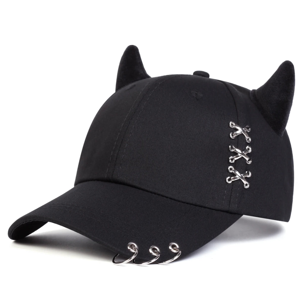 Unisex XXX Iron Ring Bull Horn Personality Baseball Caps Spring Autumn Outdoor Adjustable Casual Hats Sunscreen Hat