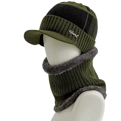 Hot Sale Men Winter Warm Suit Classic Plush Fur Lined Winter Hat Male Outdoor Keep Warm Hat Cap