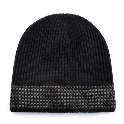 Men's Skullies Beanies Knitted Wool Hats Men Winter Knitting Thick Beanie Hat Double Layer Solid Color Velvet Warm Bonnet Cap