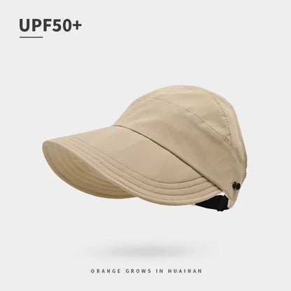 Women's Summer Quick Dry Visor Hat Breathable Outdoor Sunscreen Cap with Mask Hook