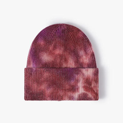 High Quality Fashion Women Men Autumn Winter Warm Beanie Hat Tie Dye Lady Male Knitted Wool Beanies Hat Cap For Women Men