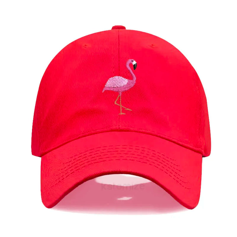 Animal Embroidery Flamingo Baseball Caps for Men Women Retro Soft Washed Cotton Dad Hat Snapback Cap Wholesale Dropshipping