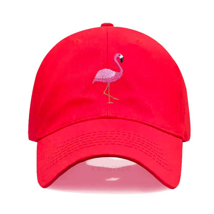 Animal Embroidery Flamingo Baseball Caps for Men Women Retro Soft Washed Cotton Dad Hat Snapback Cap Wholesale Dropshipping
