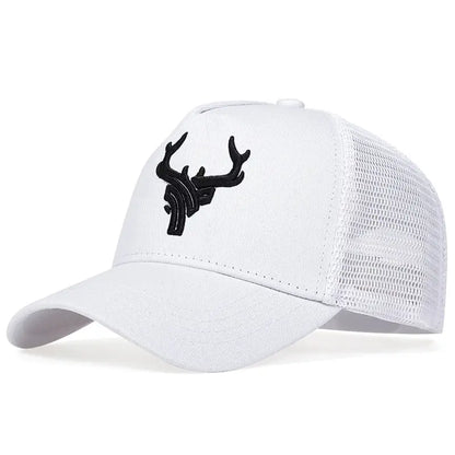 Men’s Deer Embroidered Baseball Cap Big Size Casual Outdoor Sun Protection Hat