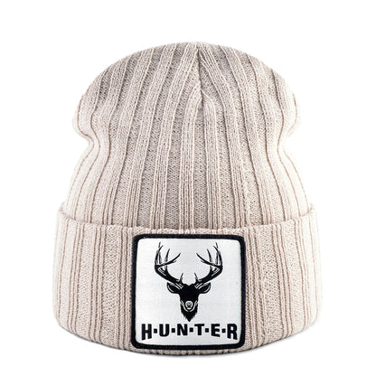 Knitted Skullies Beanie With Animals Patch Men Women Outdoor Casual Sport Hats Autumn Winter Solid Color Hip Hop Beanies