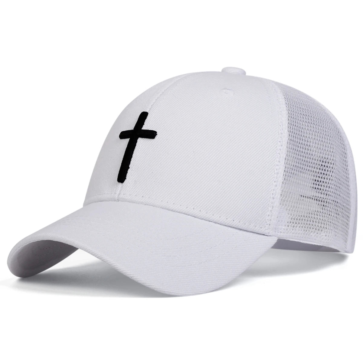 Unisex Cross Embroidery Baseball Net Caps Hip Hop Cap Spring Summer Outdoor Adjustable Casual Hats Sunscreen Hat ﻿