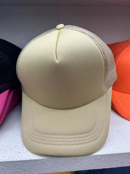 1 Piece Summer Trucker Hat Men Women Net Polyester Baseball Cap Blank Mesh Dad Hats Adjustable Sun Hat Visor