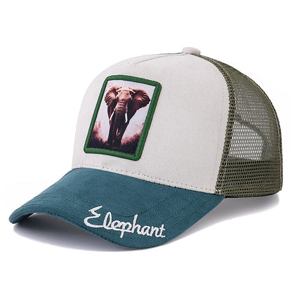 New Summer Animal Trucker Hat Polar Bear Pattern Patch Design Suede Baseball Cap Outdoor Sports Streetwear Cap For Men Women ﻿